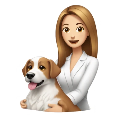 estilista canina con una perro en spa sticker