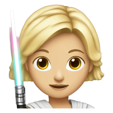 Blonde girl with lightsaber sticker