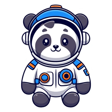 cute panda cosmonaut sticker