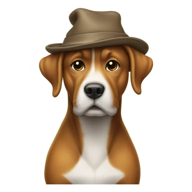 dog pooping with a hat on sticker