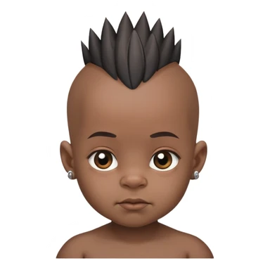 I want a black baby in which the baby has a mohawk in the centre and then he is bald from sides and he is ugly as well sticker