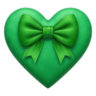heart with a velvet bow, green sticker