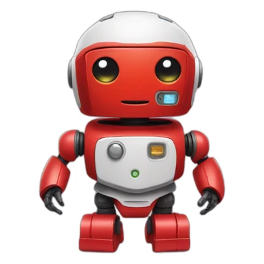 cute little red robot sticker