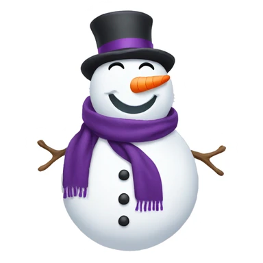 Snowman with purple scarf and hat sticker