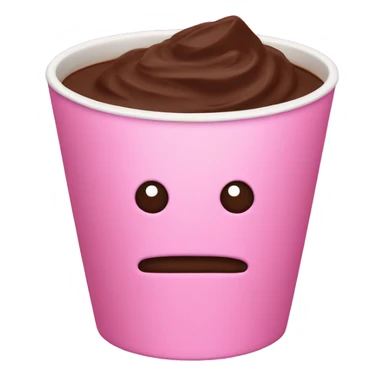 Pink cup with chocolate erink sticker