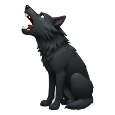 Black wolf howling  sticker