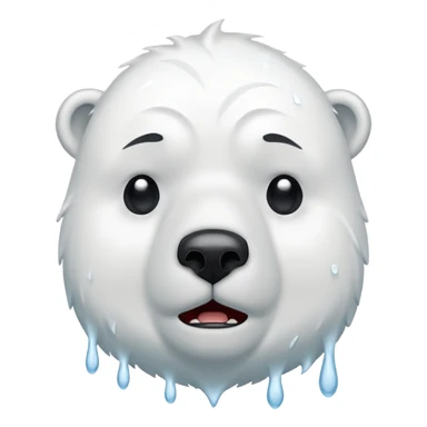 polar bear crying  sticker