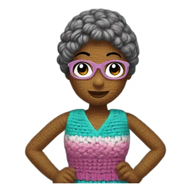 Crochet women sticker
