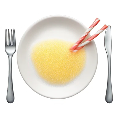 drinking straw with sugar on a plate sticker
