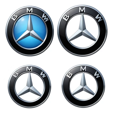 mercedes and BMW logo sticker