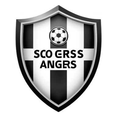 Football club SCO Angers logo, black and white striped shield with 1919 year, sports team emblem sticker