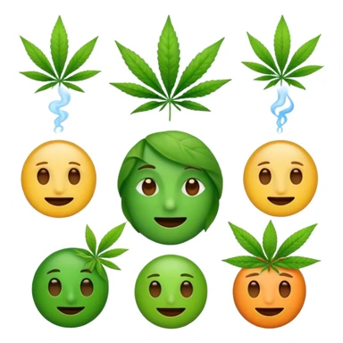 fait moi un pack demojis De fumeur pas avec les emojis de base mais des inventé type tete de beuh feuille de pe sticker