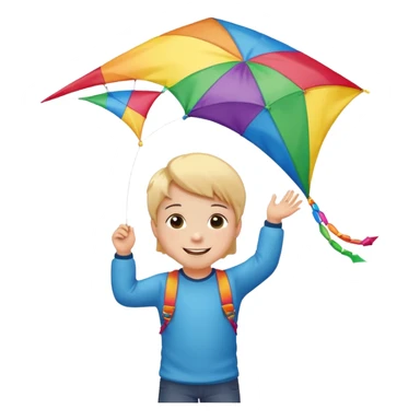 little kid with kite sticker