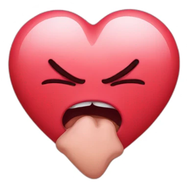 angry kissing heart sticker