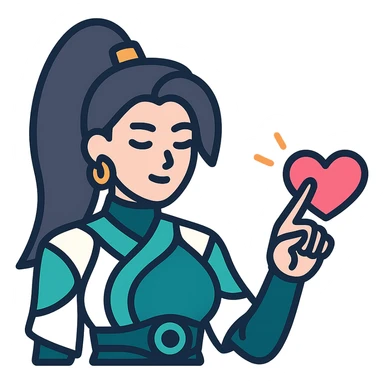 Sage from Valorant draws a heart, the heart must be animated sticker