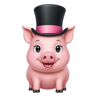 Pig wearing a top hat sticker