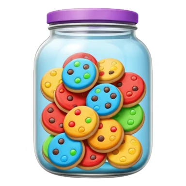 color cookies in jar sticker