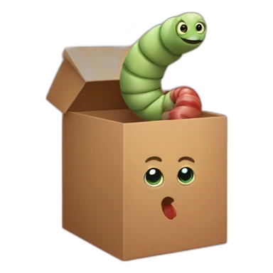 worm-in-a-box sticker