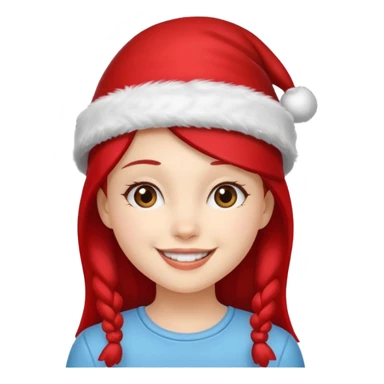girl with red xmas hat sticker