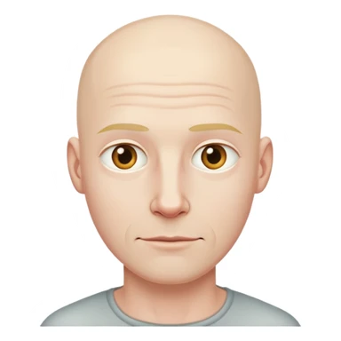 thin bald white guy with pale skin sticker