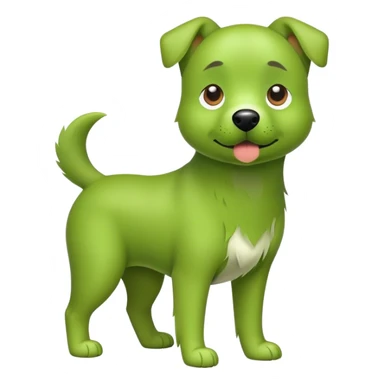 Green dog sticker