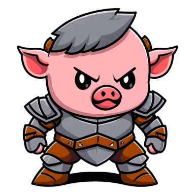 angry Minecraft baby Piglin in leather armor sticker
