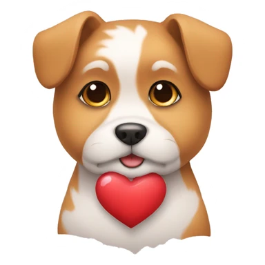 cute dogs with heart sticker