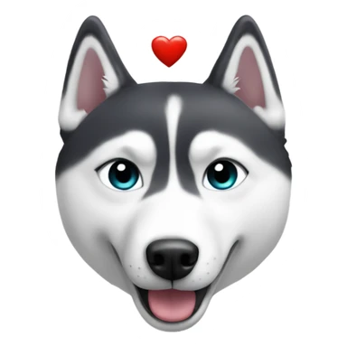 Husky hand heart sticker