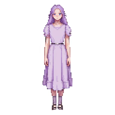 very pale almost white lavender rosy dress sticker