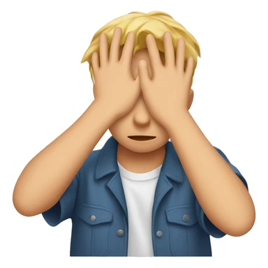 A kid hiding his eyes with his hands sticker