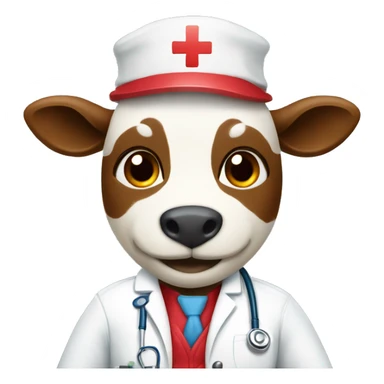 Vache en tenue médicale  sticker
