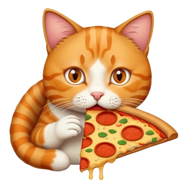 A cat with eating pizza  sticker