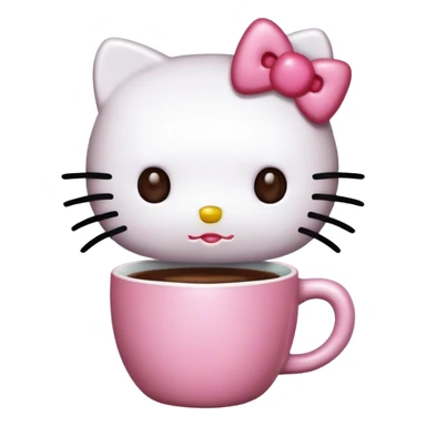 Hello Kitty mit Kaffeetasse  sticker