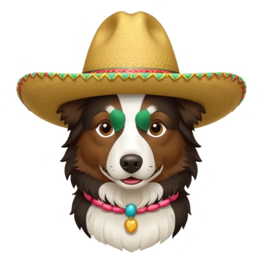 Border collie marrom usando um sombreiro  sticker