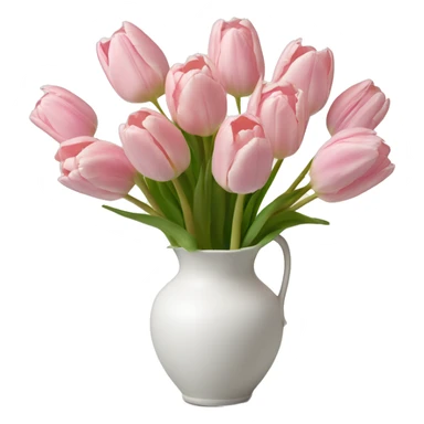 Light pink tulips in white vase in bow  sticker