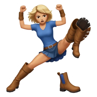 Woman angry kickin sticker