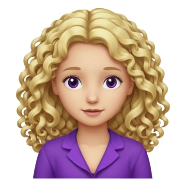 A blonde long cute curly hair make a really everything purple sticker