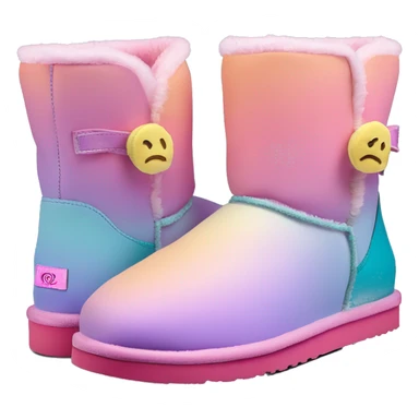 Pastel gradient hue platform short uggs sticker