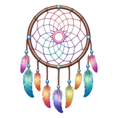 Iridescent pastel rainbow colorful transparent bright light luminescent dream-catcher  sticker