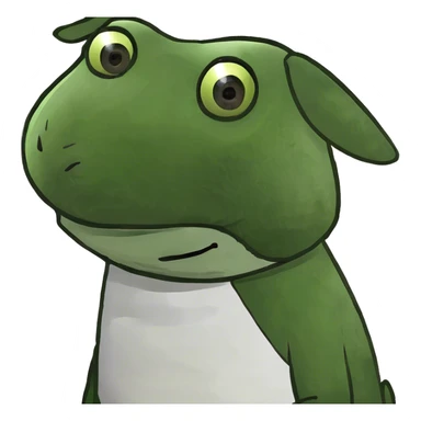 A bird wearing a dog costume sticker