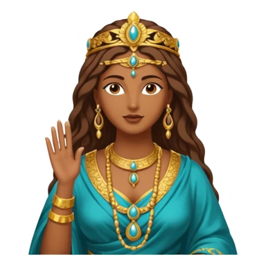 una diosa morena de la época púnica, de alto rango y de estatura media, una foto de cuerpo entero sticker