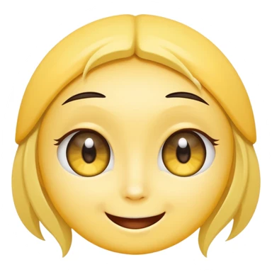 super cute anime eyes classic yellow face cheesy smile bigger smile and thicker eyebrows  sticker