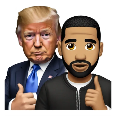 Donald trump and drake sticker