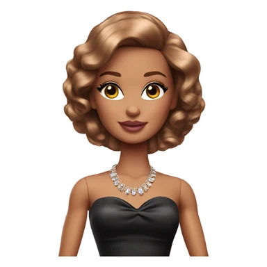 glamorous barbie with brown hair sticker