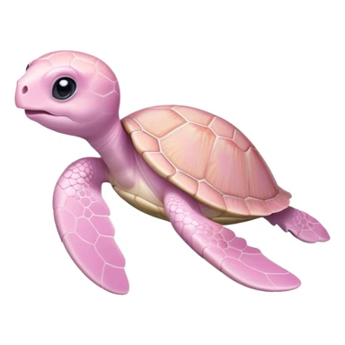 cute light pink baby turtle swimming with tiny flippers sticker