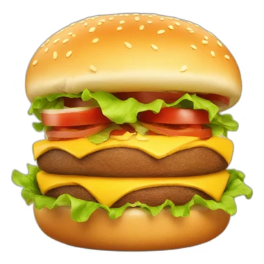 Burger with face sticker