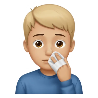 boy covering his nose due to bad smell sticker