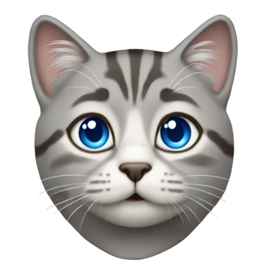 Grey tabby cat blue eyes sticker