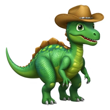 dinosaor with cowboy helmet sticker