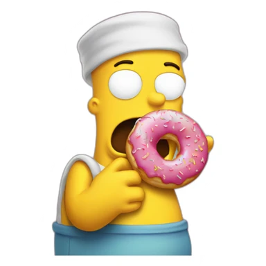 Homer mange un donuts sticker